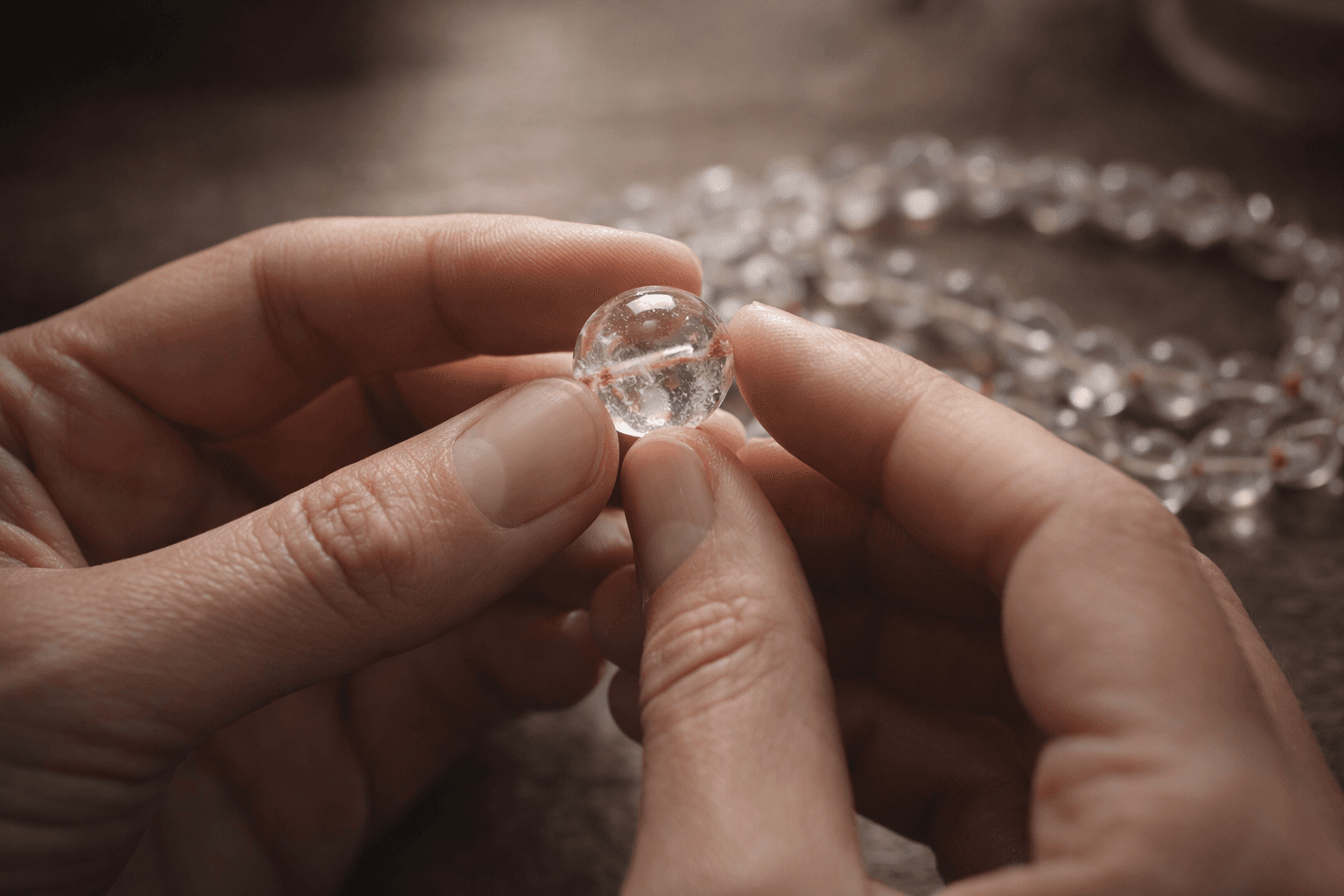 Sphatik Mala (Natural Quartz Crystal Rosary) thumbnail 2