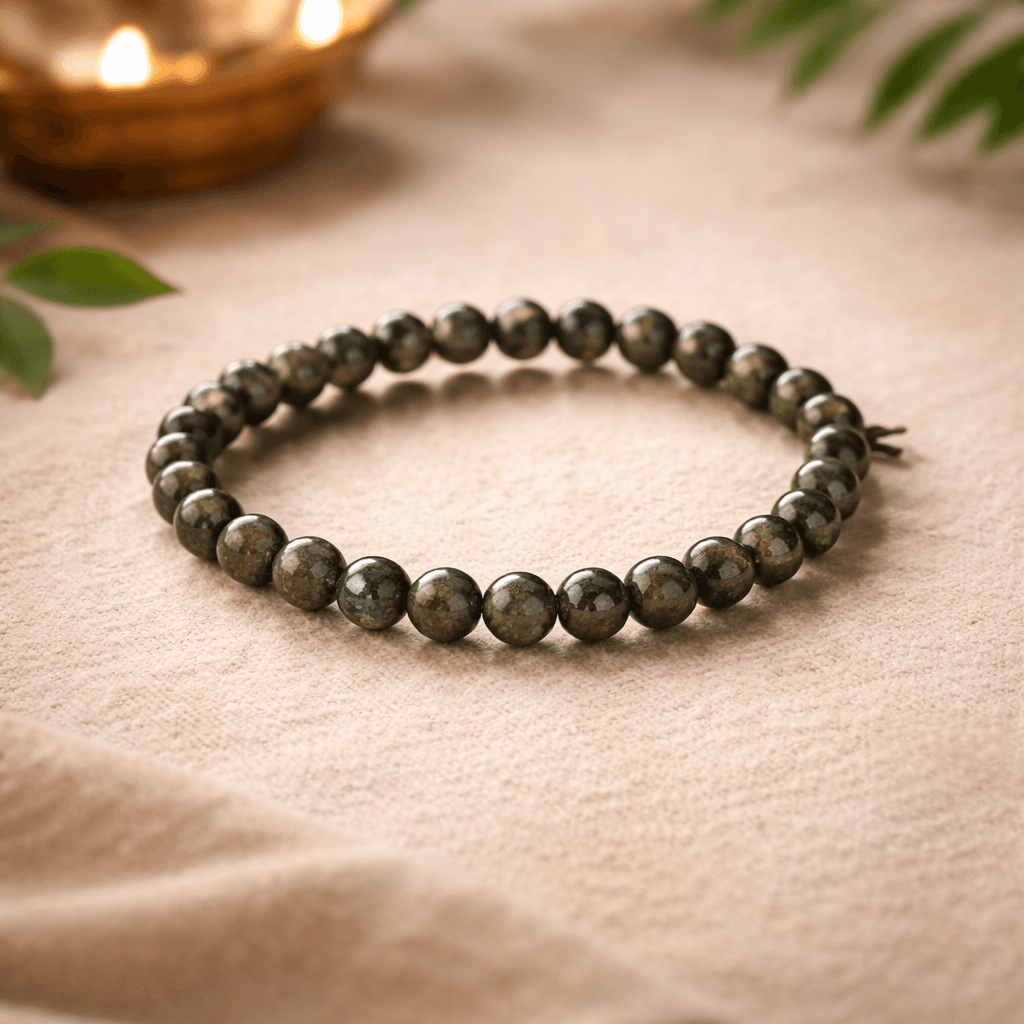Raw Pyrite Bracelet (Natural Pyrite Stone Bracelet for Wealth, Confidence & Protection)