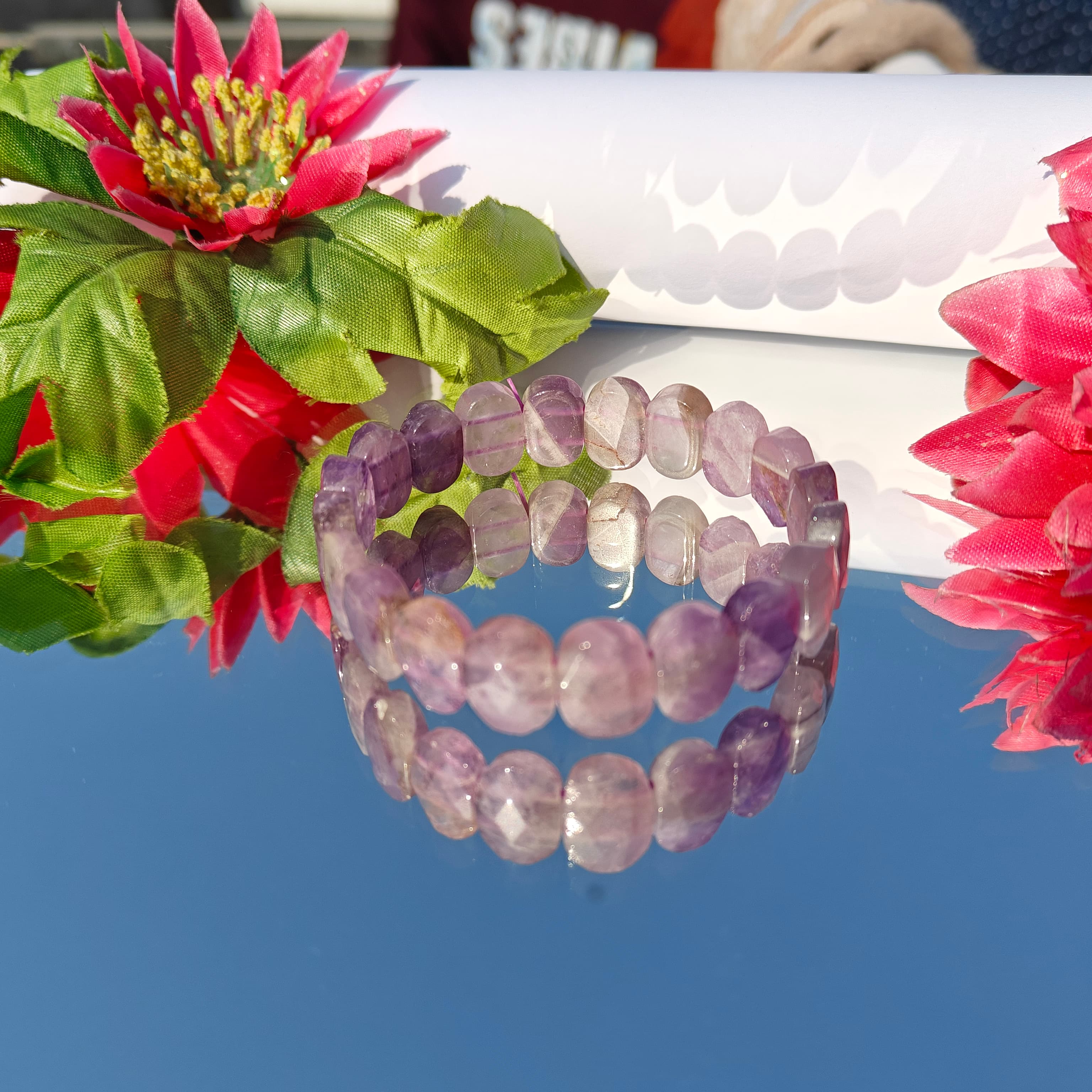 Amethyst Bracelet (Natural Healing Crystal Bracelet for Calm, Clarity & Emotional Balance) thumbnail 2