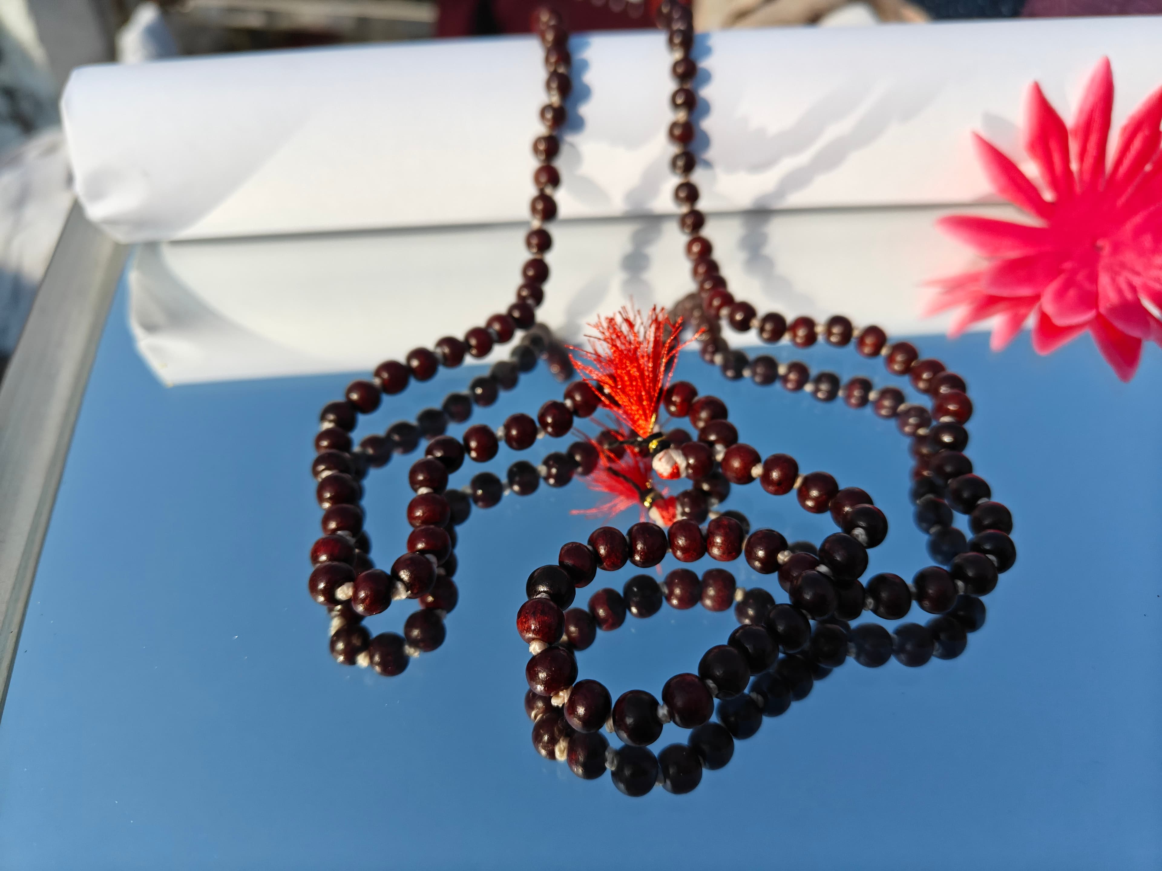 Red Chandan Mala (Rakta Chandan Jaap Mala – 108+1 Beads for Meditation & Spiritual Protection) thumbnail 2