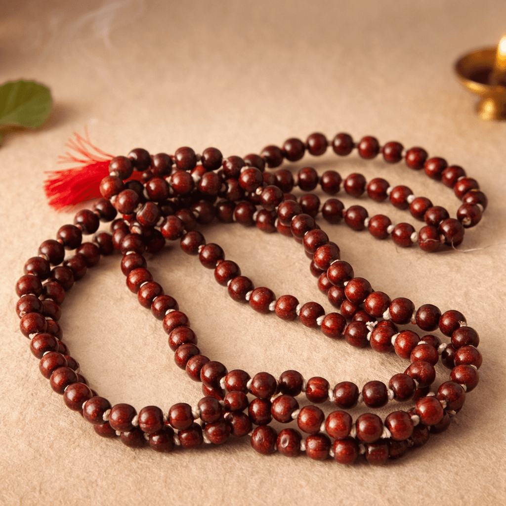 Red Chandan Mala (Rakta Chandan Jaap Mala – 108+1 Beads for Meditation & Spiritual Protection)