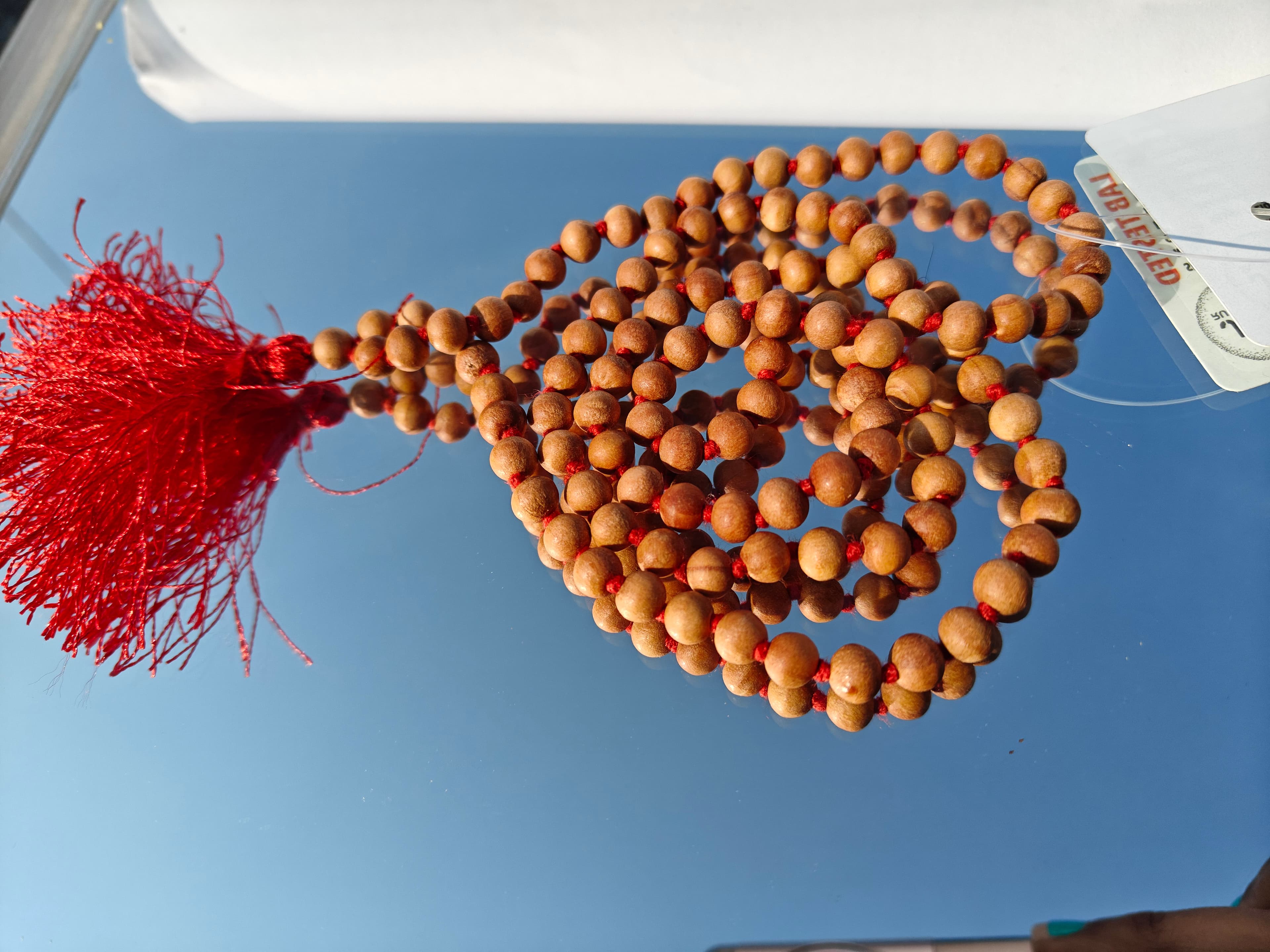 White Chandan Mala (Pure White Sandalwood Jap Mala for Meditation & Spiritual Practice) thumbnail 2