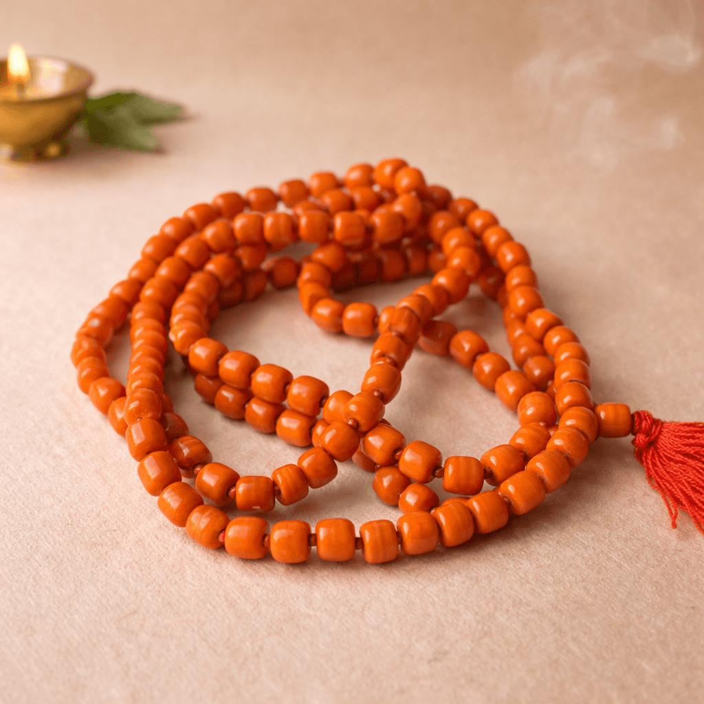 Moonga Mala (Natural Red Coral Mala for Mars Energy & Vedic Astrology)